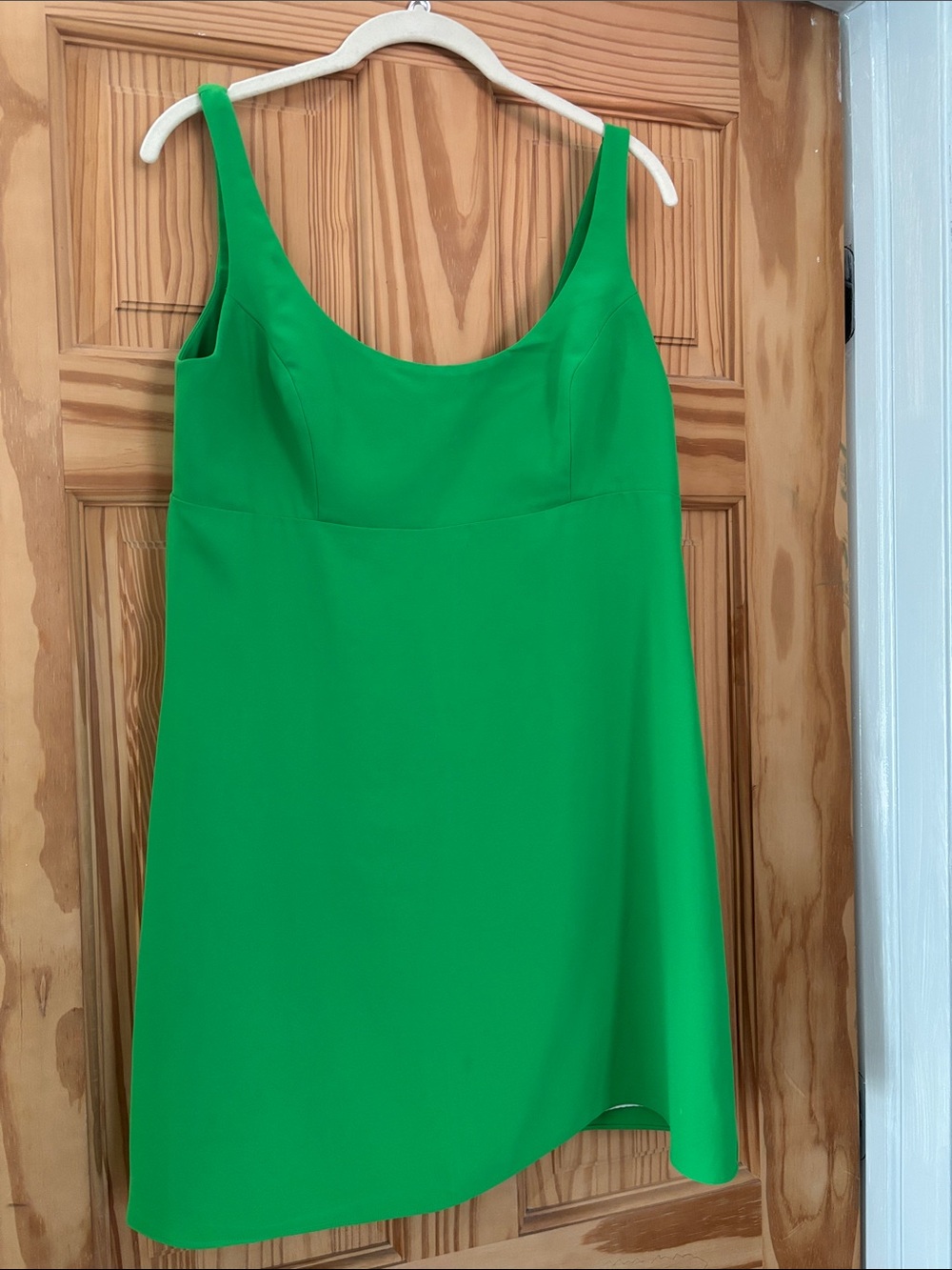 Amanda Uprichard Bright Green Scoop-Neck Camisole Dress
